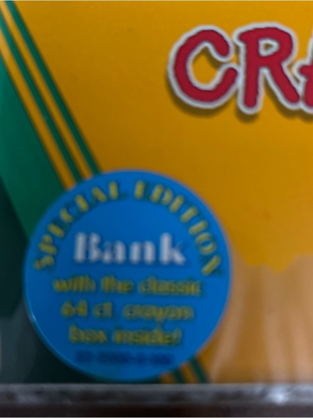 Crayola Vtg Yellow Tin with Blue Sealed Special Edition - Picture 3 of 6